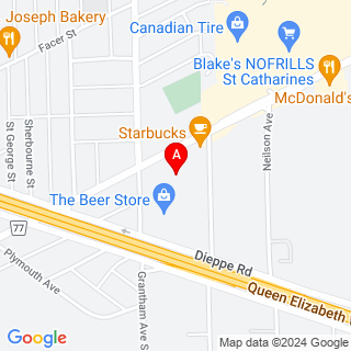 Welland Ave & Grantham Ave location map