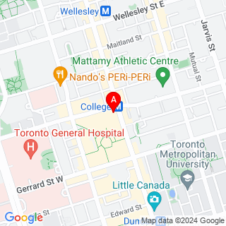 College St & Yonge St location map