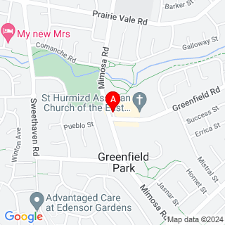 Greenfield Rd & Mimosa Rd location map