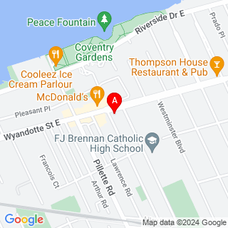 Wyandotte St E & Dawson Rd location map