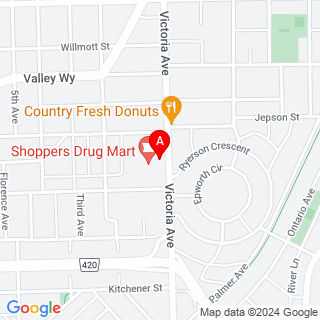 Victoria Ave. & McRae St. location map