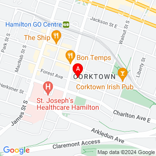 John Street South & Forest Ave location map