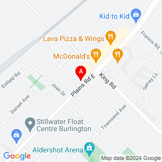 Plains Rd E & Cedarwood Pl location map