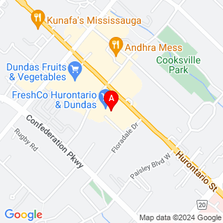 Hurontario St & King St location map