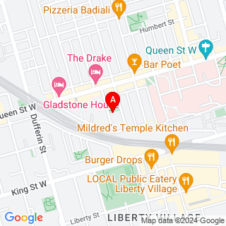 Queen St W & Abell St location map