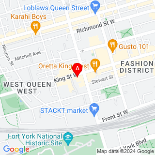 Bathurst St & King St W location map