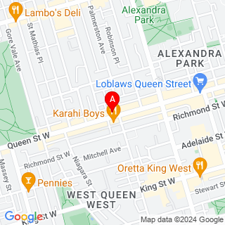 Queen Street West & Palmerston Ave location map