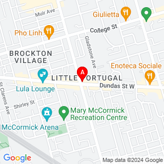 Dundas St W & Dufferin St location map