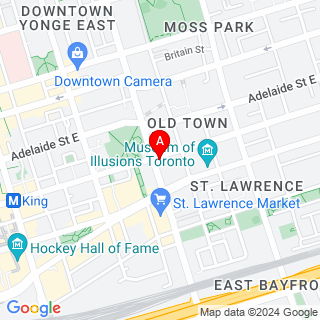 King St E & Jarvis St location map
