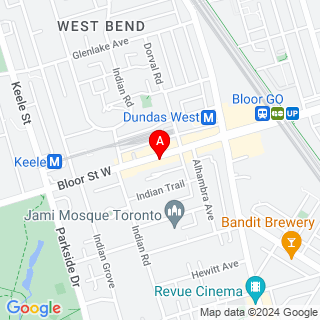 Bloor St W & Indian Rd location map