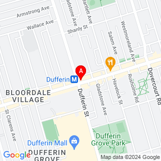 Dufferin St & Lane N Bloor W Dufferin location map