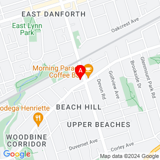 Gerrard St E & Woodbine Ave location map