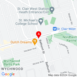 St Clair Ave W & Bathurst St location map