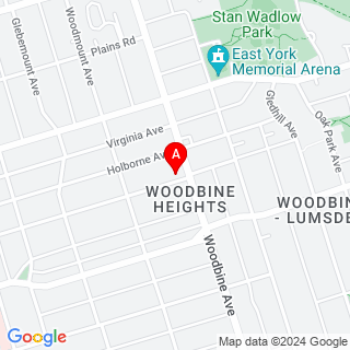 Barker Ave & Woodbine Ave  location map