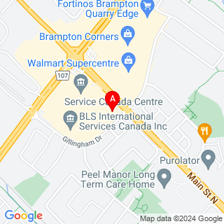 Main St N & Bovaird Dr W location map