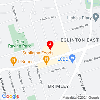 Eglinton Ave E & Bimbrok Rd location map