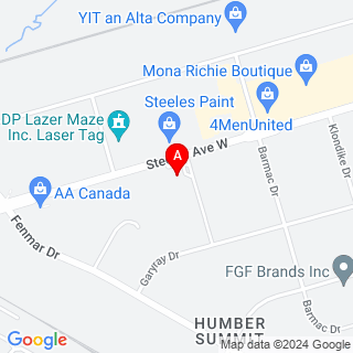 Steeles Ave W & Turbine Dr location map