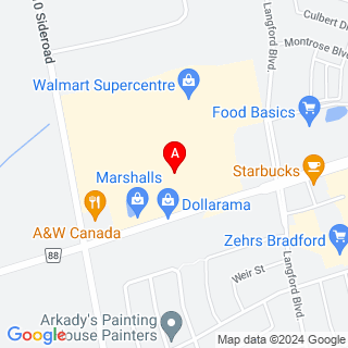 Holland St W & 10 Sideroad location map