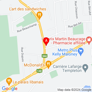 Rte 366 & Rue Dumais location map