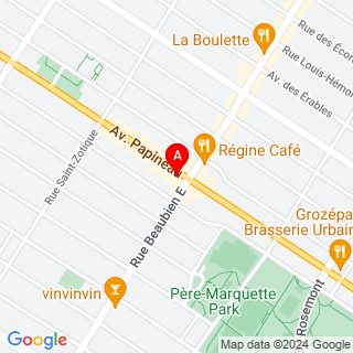 Avenue Papineau & Rue Beaubien E location map