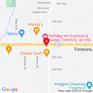 Algonquin Boulevard West & Mountjoy St S location map