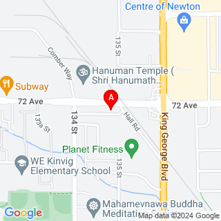 72 Ave & Hall Rd location map