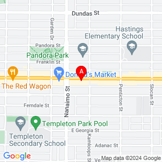 E Hastings St & Kamloops St  location map