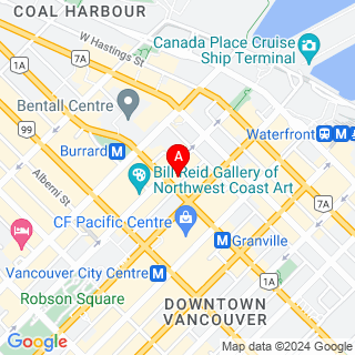 Dunsmuir St & Hornby St location map